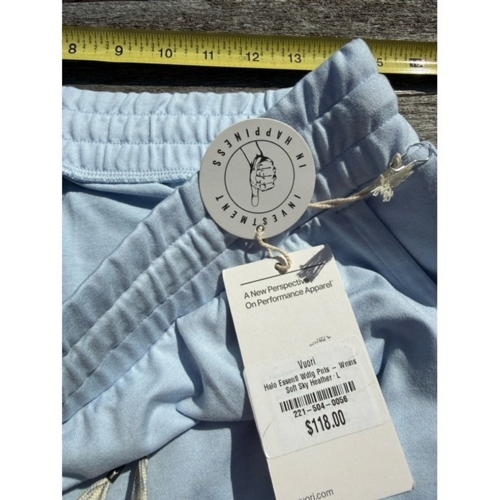 VUORI Halo Essential Wide Leg Pant Soft Sky Heather Blue Size Large NWT 🩵✨ - Picture 5 of 5